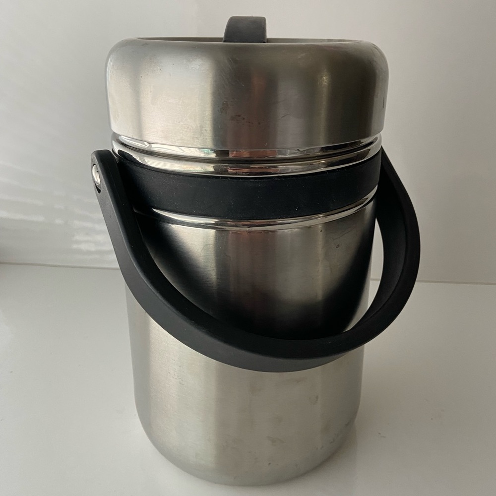 Stainless steel lunch box multiple layer dual compartment rice soup bowl thermos